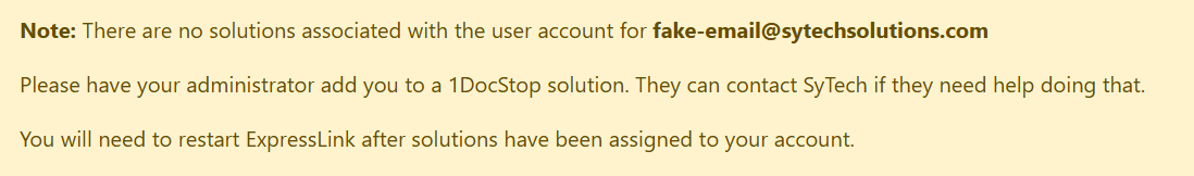 Screenshot of the No Solutions Error