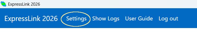 App Navigation Bar with Settings highlighted
